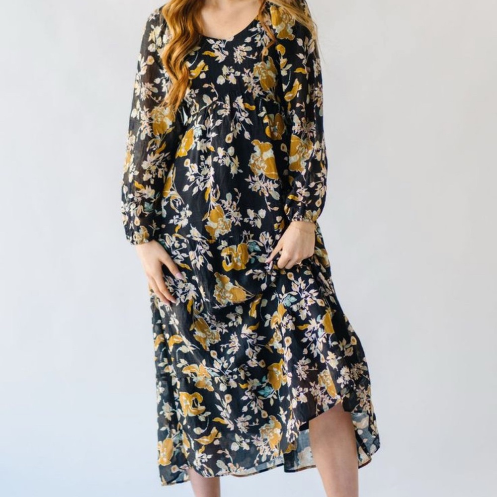 Delancey Floral Print Long Sleeve Dress